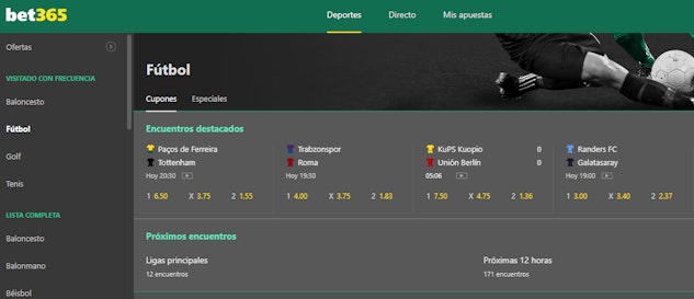 Bet365 partidos en directo